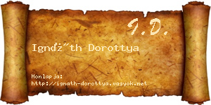 Ignáth Dorottya névjegykártya